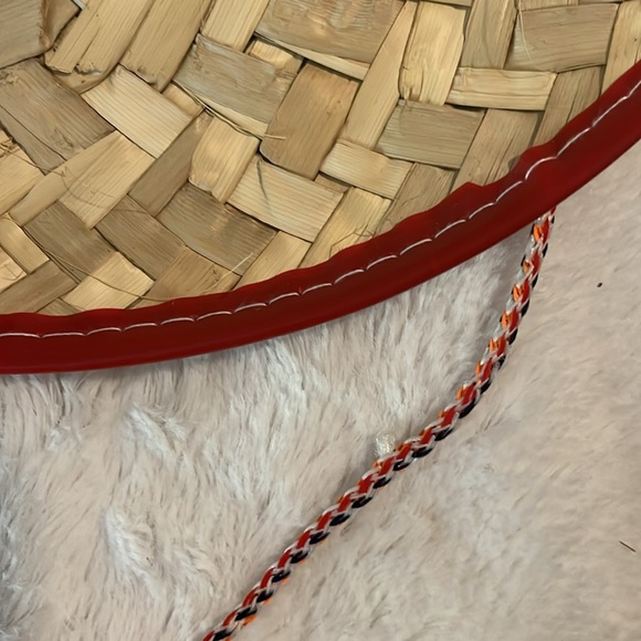 Unbranded Kid’s Woven Cowboy hat with red “Sheriff” star, string tie - Picture 7 of 9